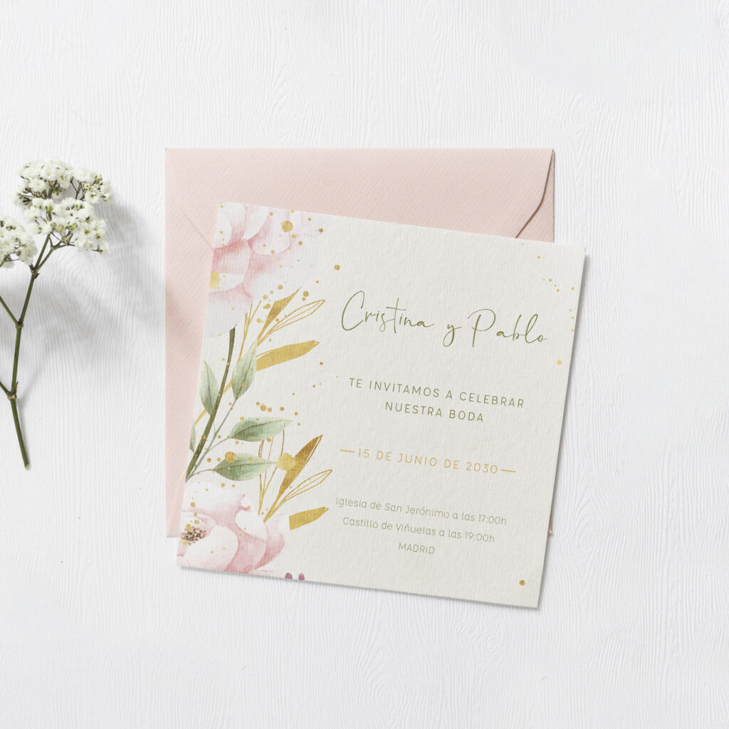 invitación boda cuadrada