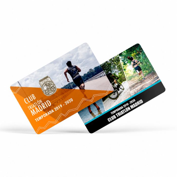 Carnet de triatlón horizontal personalizado en PVC temporada 2029-2030