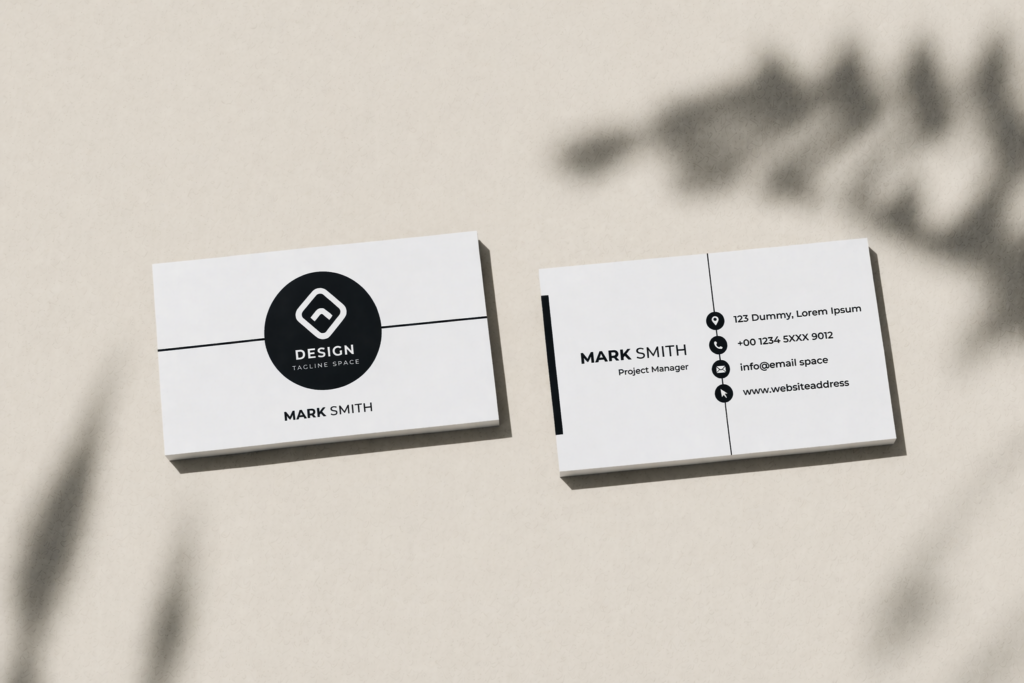 Tarjeta de visita papel reciclado horizontal Mark