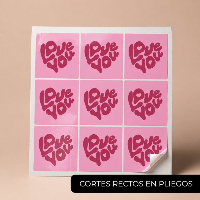 Pegatinas Cortes Rectos en Pliegos
