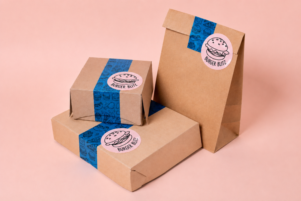 Mockup pegatinas circulares packaging