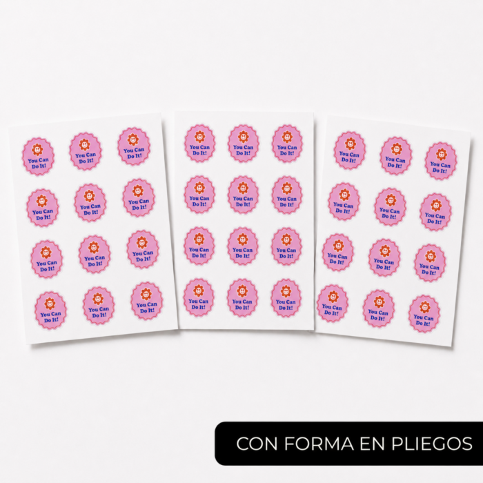 Pegatinas con forma en pliegos