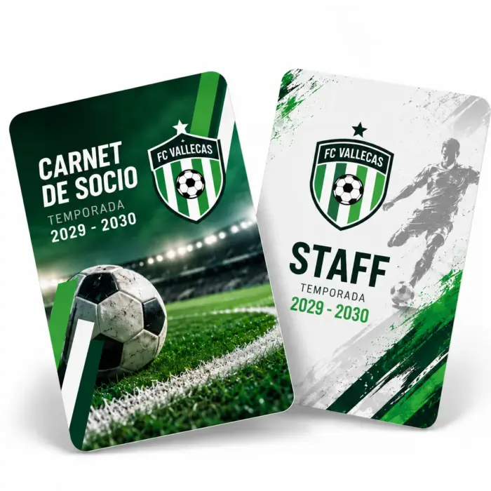 Carnet de Fútbol Vertical Personalizado
