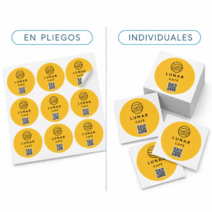 Pegatinas personalizadas en pliegos y cortadas individualmente