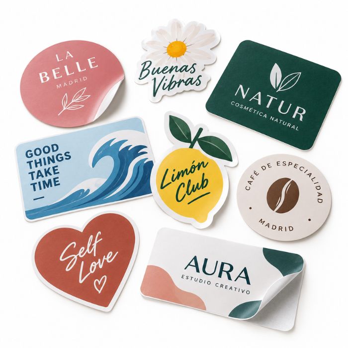 Pegatinas personalizadas de vinilo en diferentes formas