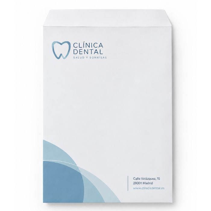 Sobre bolsa A4 personalizado para clínica dental