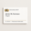 tarjeta de visita verjurado