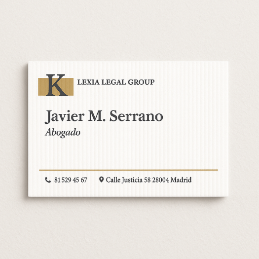 tarjeta de visita verjurado