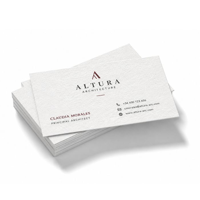 tarjetas de visita con textura verjurado premium horizontal