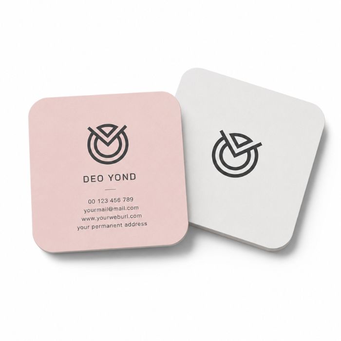 Tarjetas de visita cuadradas de tamaño personalizado con esquinas redondeadas