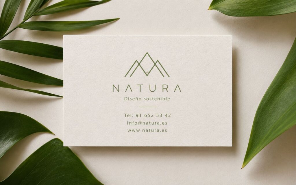 Detalle tarjeta de visita papel reciclado ecológica acabado mate - Reprotel