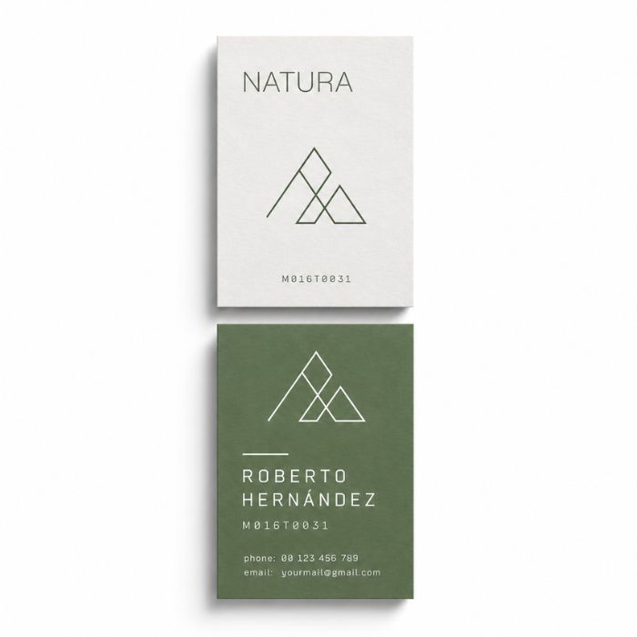 Tarjetas de visita papel reciclado vertical ecológicas FSC - Reprotel