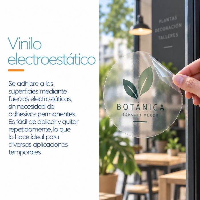 Vinilo electrostático para aplicaciones temporales
