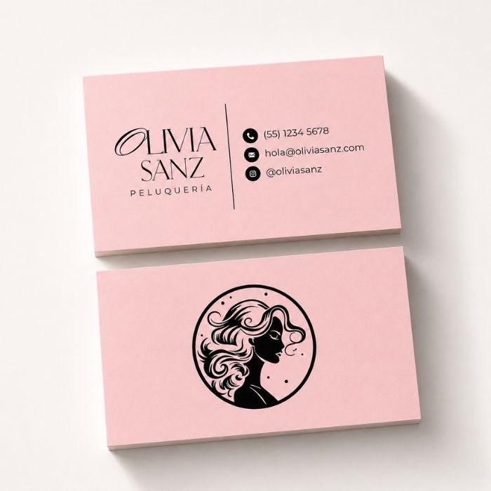 Tarjetas de visita personalizadas con diseño profesional para peluquería - Reprotel Madrid
