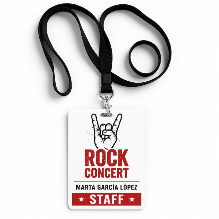 Acreditación personalizada económica para staff de concierto