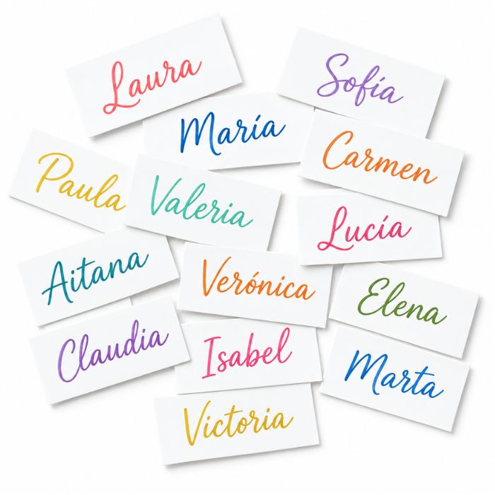 Nombres en vinilo personalizados en diferentes colores