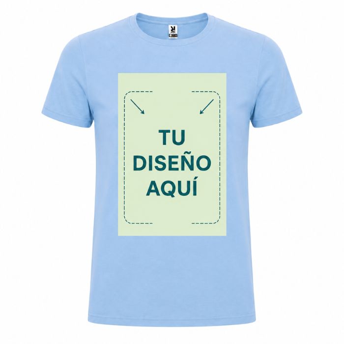Zona de personalización en el pecho de camiseta para hombre