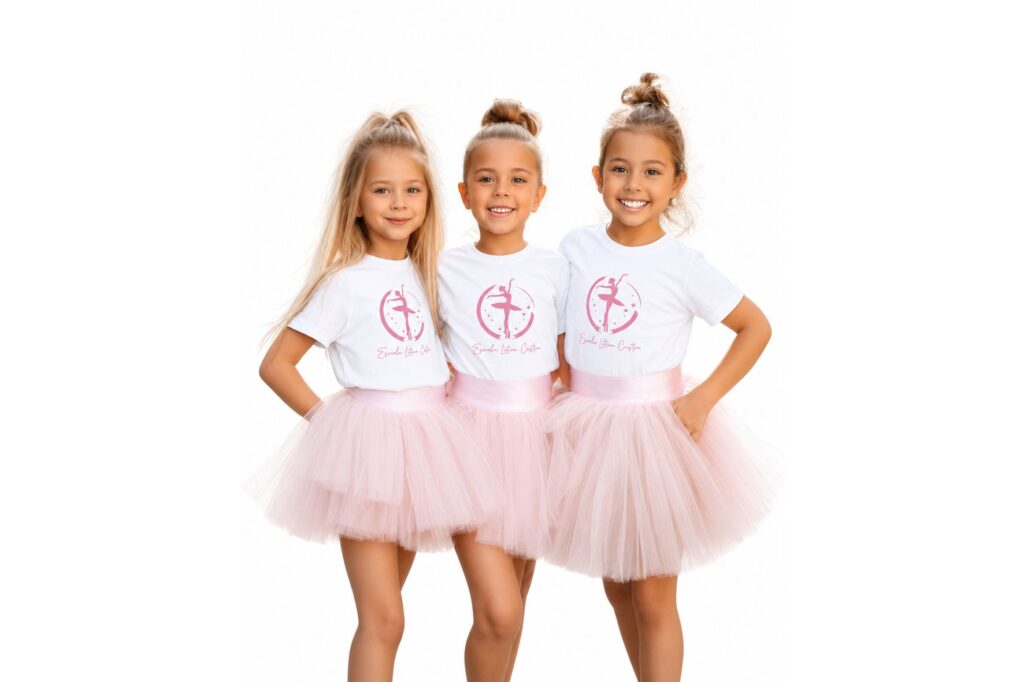 Camisetas personalizadas para niñas con logo de escuela de baile