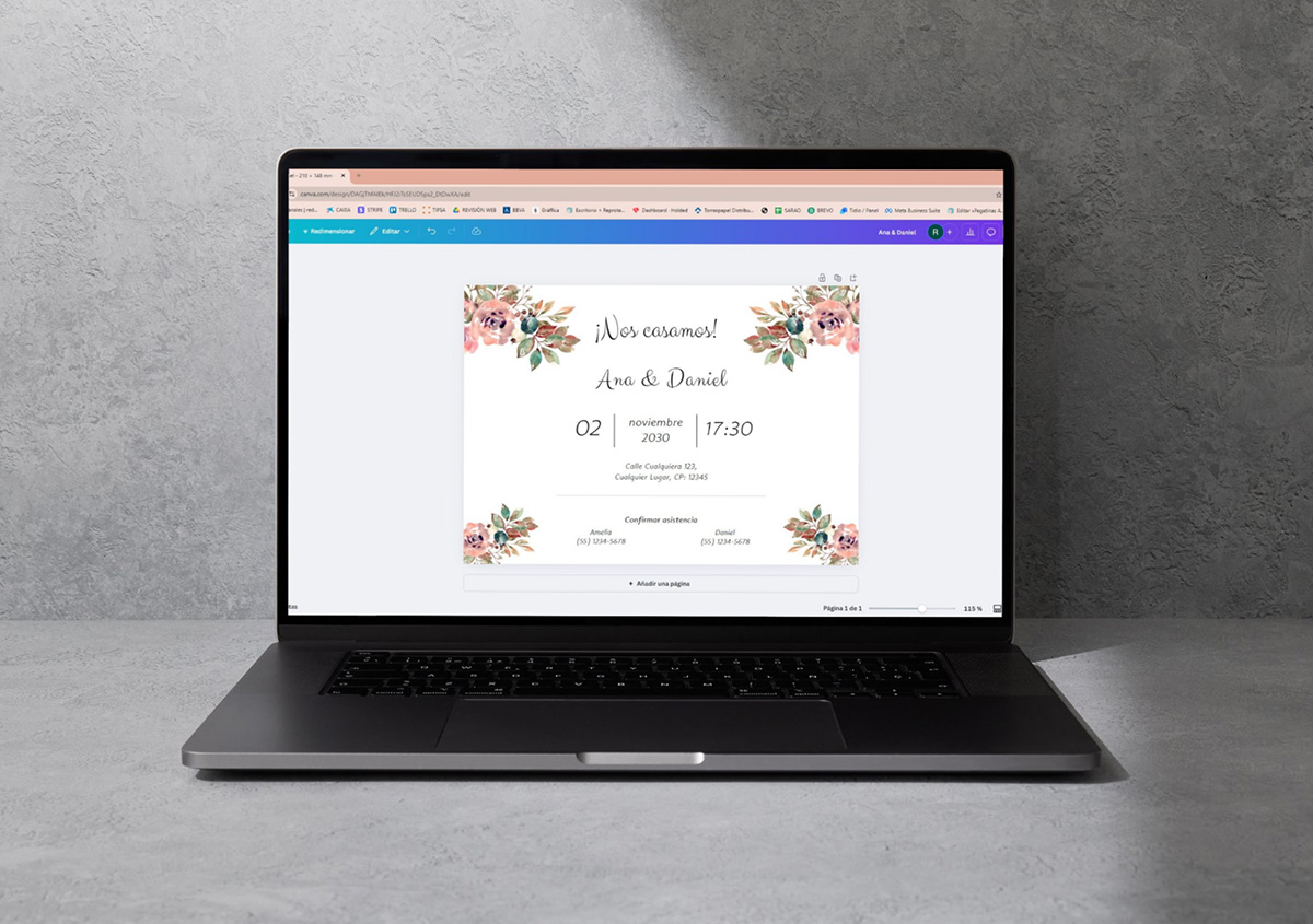 invitaciones de boda canva