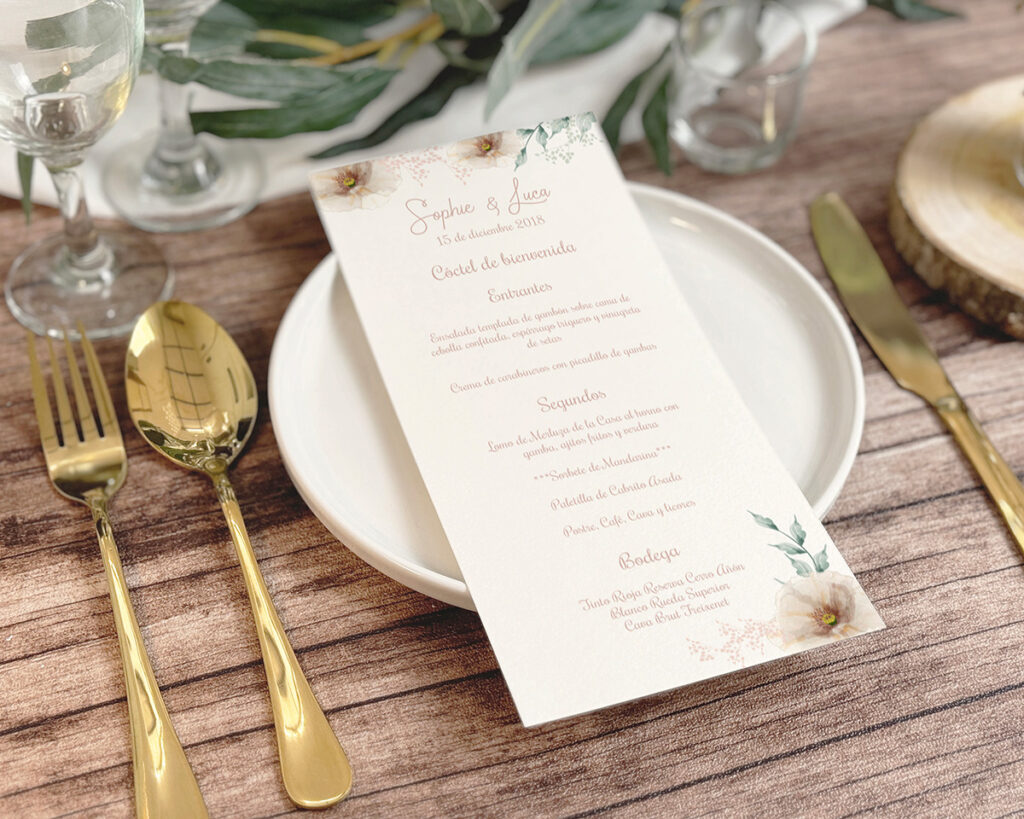 Menu de boda