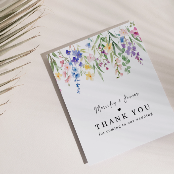tarjeta agradecimiento boda
