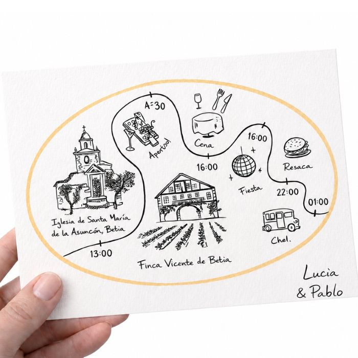 invitacion boda personalizado ilustrado reprotel