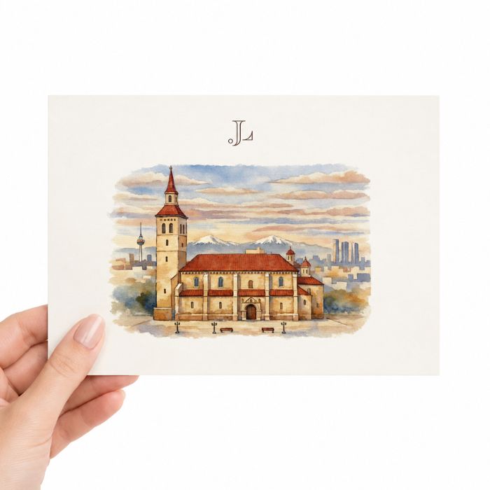 invitaciones boda a5 diseño acuarela iglesia reprotel