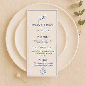 Tarjetas de Menú Boda (Minutas)