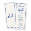 Minutas de boda personalizadas con diseño azul
