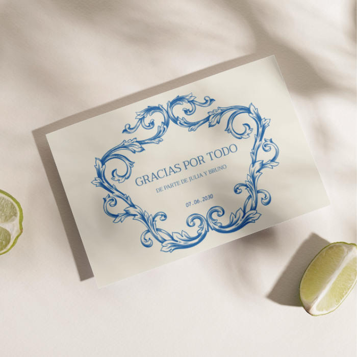 Tarjeta de Agradecimiento Boda