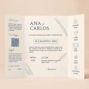 Invitación Boda tipo Tríptico