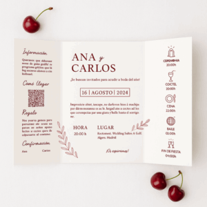 Invitación Boda tipo Tríptico