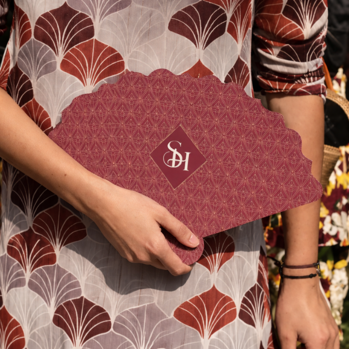 Abanico papel boda Alhambra