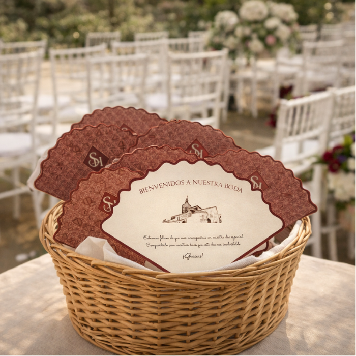 Cesta abanicos de boda