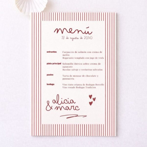 menu boda personalizado