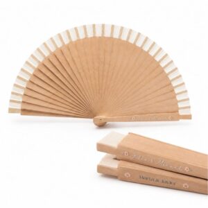 Abanico de madera personalizado para boda