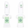 Camiseta blanca de mujer con diferentes áreas disponibles para personalización.