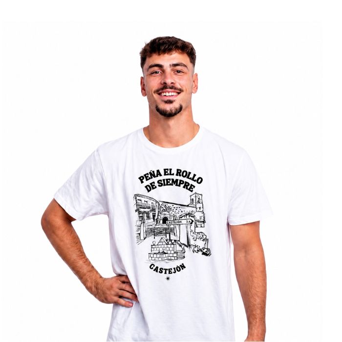 Camiseta personalizada para peña de hombre con diseño ilustrado de Castejón