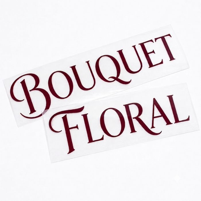 Letras de vinilo Bouquet Floral preparadas con papel transportador