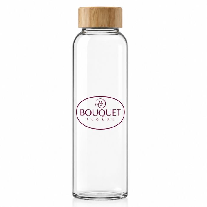 Dos botellas de vino blanco con etiquetas rectangulares de Bouquet Floral