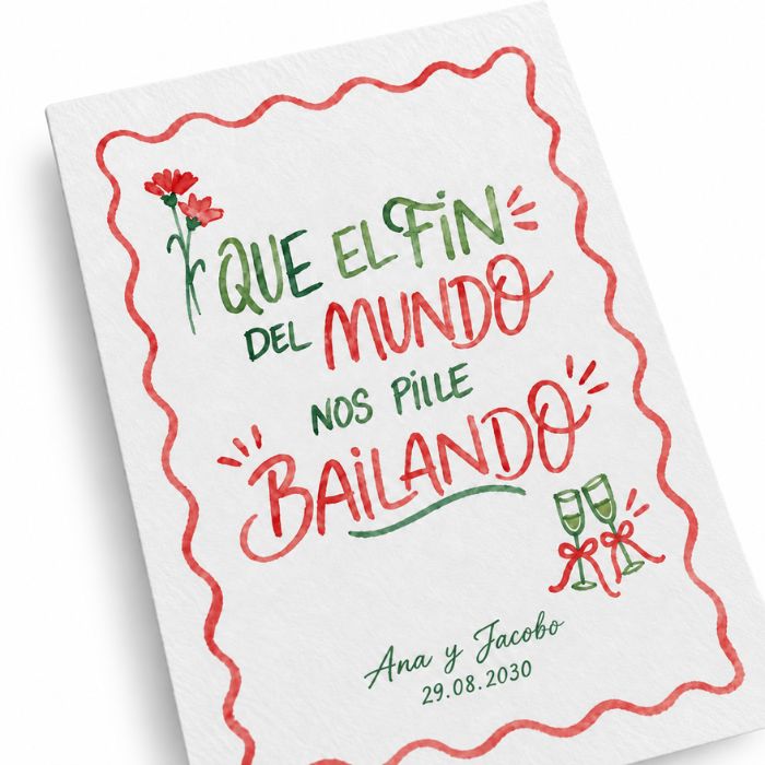 Láminas personalizadas para bodas con diseño ilustrado