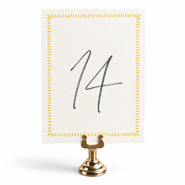 Meseros de boda personalizados con número de mesa