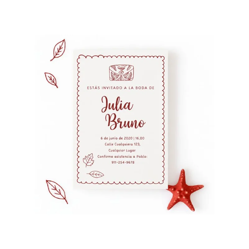 Invitación de boda A5 personalizada Sarao by Reprotel