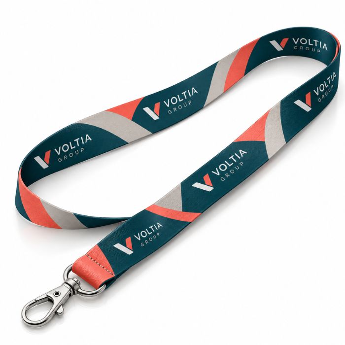 Lanyard personalizado 20 mm satinado con mosquetón