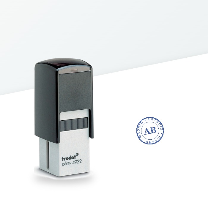 Sello automático redondo de 20 mm de diámetro Trodat Printy 4922 con iniciales